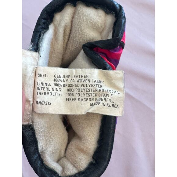 Obermeyer Vtg 90s Skiing Snow Winter Thermal mittins Thinsulate Pink Yellow purp - Picture 5 of 9